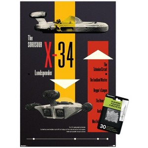 Trends International Star Wars: Moving At Lightspeed - Landspeeder Unframed Wall Poster Prints - 1 of 4