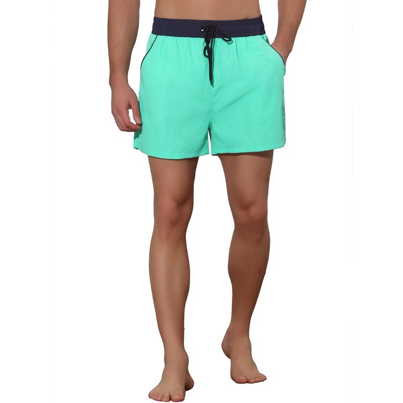 Lars Amadeus Men's Vacation Solid Color Drawstring Elastic Waist Surfing Shorts, 5 of 6