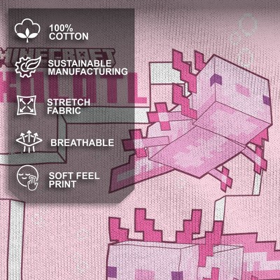 Minecraft Girl's Minecraft Axolotl T-Shirt - Light Pink - Large — фото 4