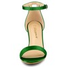 Allegra K Women's Satin Open Toe Ankle Strap Chunky Sandals - 2 of 4