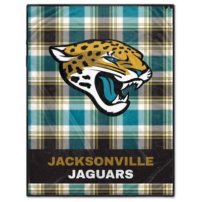 NFL Jacksonville Jaguars Plaid Oversized Ultra Cozy Throw Blanket