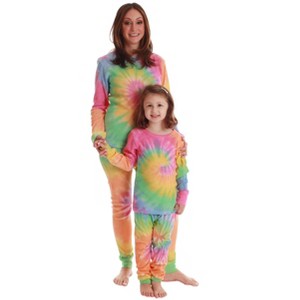 Just Love Tie Dye Mommy & Me Thermal Set  Coordinated Warm Sleepwear for Women & Kids - 1 of 4