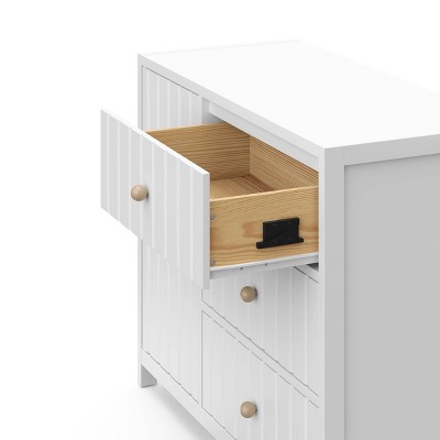 White GREENGUARD Certified 3-Drawer Combo Nursery Dresser
