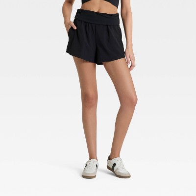 Women's Mid-Rise Foldover Waistband Woven Shorts 2" - JoyLab™