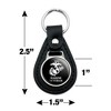 Marine Veteran USMC White On Black Officially Licensed Black Leather Keychain - 2 of 4