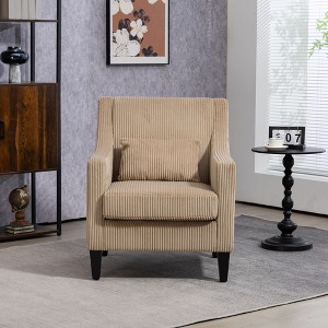 NicBex Accent Chair Modern Upholstered Armchair with Scooped Arms Comfy Chair with Wood Legs Reading Chair for Bedroom, Living Room - 1 of 1