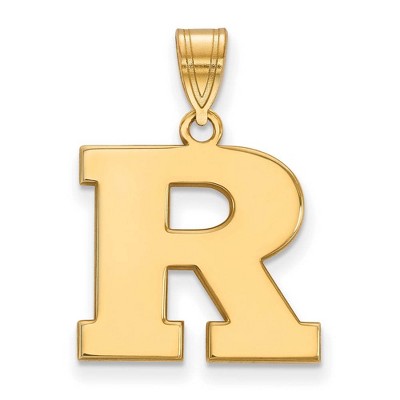 Black Bow Jewelry 14k Yellow Gold Rutgers Scarlet Knights NCAA Medium Pendant
