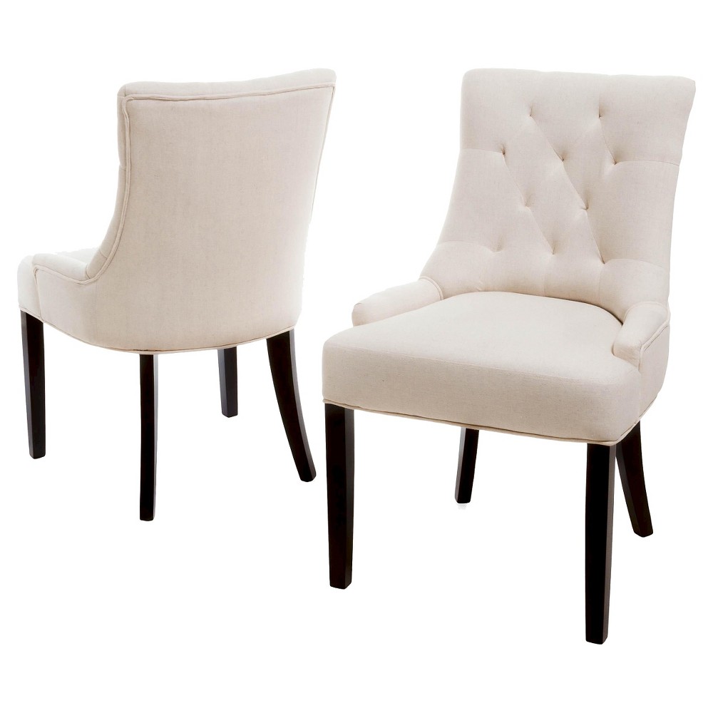 Photos - Chair Set of 2 Hayden Tufted Dining  Beige - Christopher Knight Home: Eleg