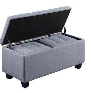 Dsvimoy Accent Chair Large Storage Ottoman Bench Tufted 3 in 1 Combination for Living Room, Gray, 39"*17"*15" - 1 of 4