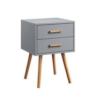 Oslo 2 Drawer End Table Gray - Breighton Home