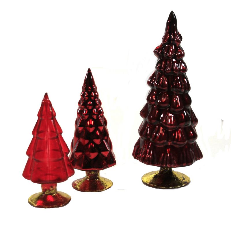 Cody Foster 7.0 Inch Small Hued Trees Set / 3 Christmas Decorate Decor Mantle Tree Sculptures, 2 of 4