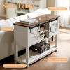 AMERLIFE Sofa Table with Sliding Barn Doors, TV Console Table, 46" Farmhouse Rustic Storage Entryway Table - 3 of 4