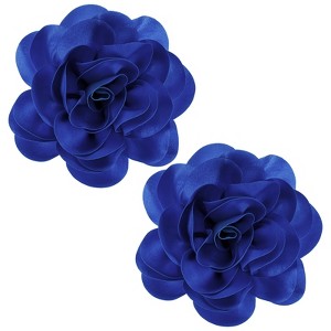 Unique Bargains Alloy Satin Fabric Big Rose Flower Dainty Brooches and Pins 2 Pcs - 1 of 4