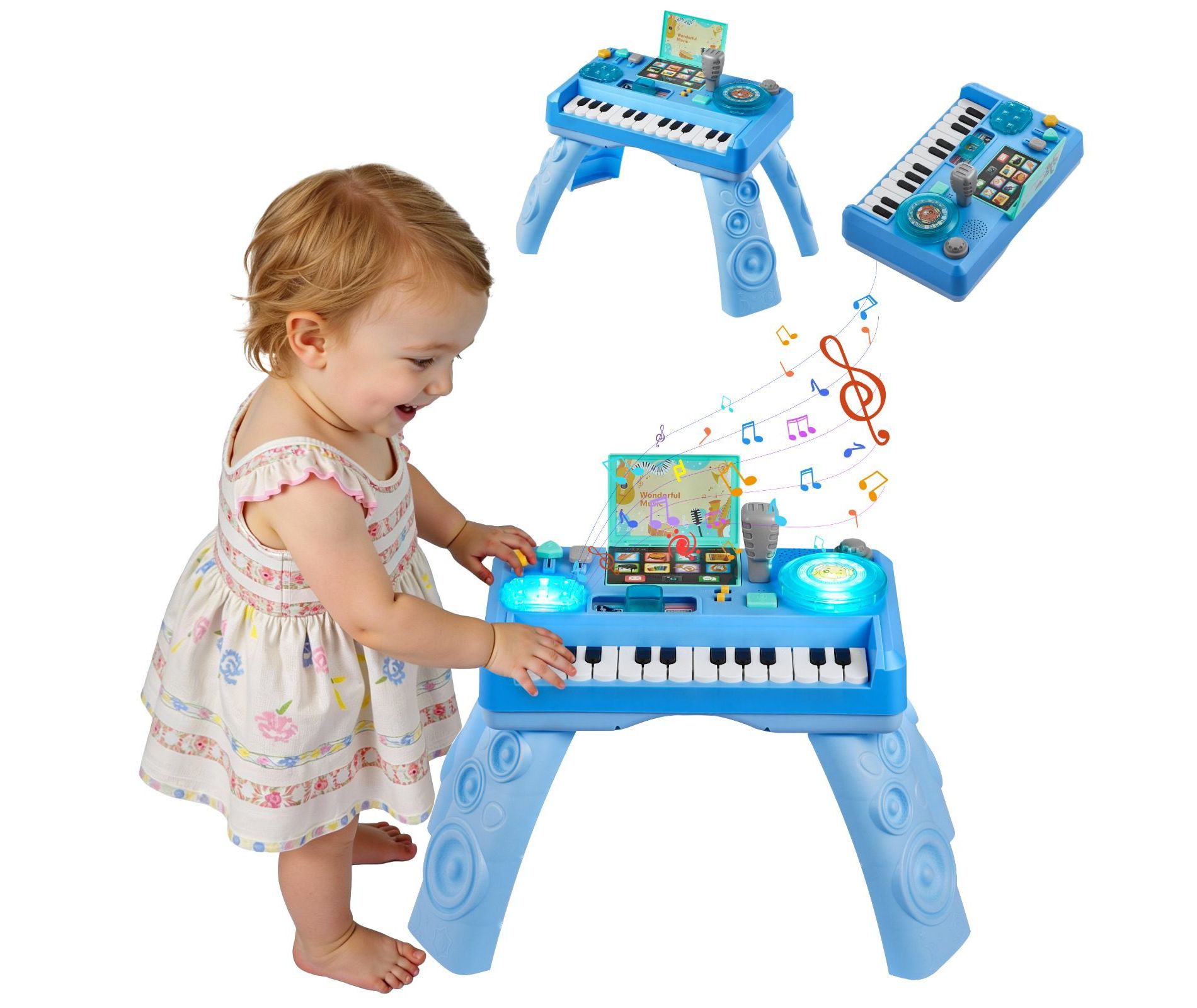 Baby DJ Playset for Toddlers 1–3, Educational Musical Table Toys with LED DJ Turntable, Recording, Sounds for Kids 6+ Months