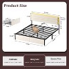 WOWLIVE Upholstered Bed Frame with Adjustable Headboard and 2 Storage Drawers, Velvet Platform Bed Frame with Charging Station and LED, Beige & Grey - 2 of 4