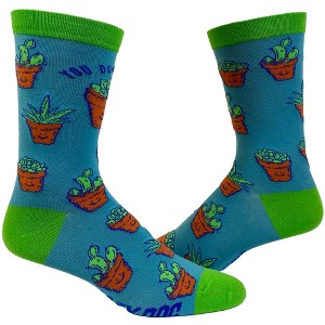Crazy Dog T-Shirts Women's You Don't Succ Socks Funny Succulent House Plant Graphic Novelty Footwear - 1 of 4
