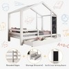 Twin Size House Bed with Blackboard and Storage Drawers, Wood Platform Bed with Safety Rails, Two Assembly Options - 3 of 4