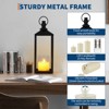 Lanterns Decorative Outdoor & Indoor, Set of 2 Modern Metal Black Lantern with Flameless LED Candles - 4 of 4