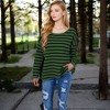 Anna-Kaci Women's Striped Boatneck Sweater with Relaxed Fit and Long Sleeves - 2 of 3