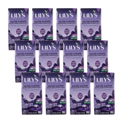 Lily's Sweets Salted Almond Extra Dark Chocolate Bar 70% Cocoa - Case of 12/2.8 oz