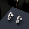 Half Round Curved Earrings for Women Sterling Silver Clear Cz Ginger Lyne Collection - 2 of 4
