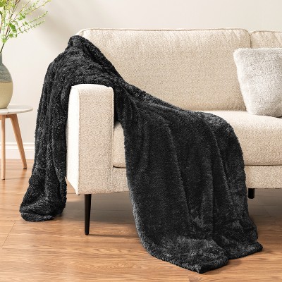 Black Twin Sherpa Fleece Machine Washable Blanket