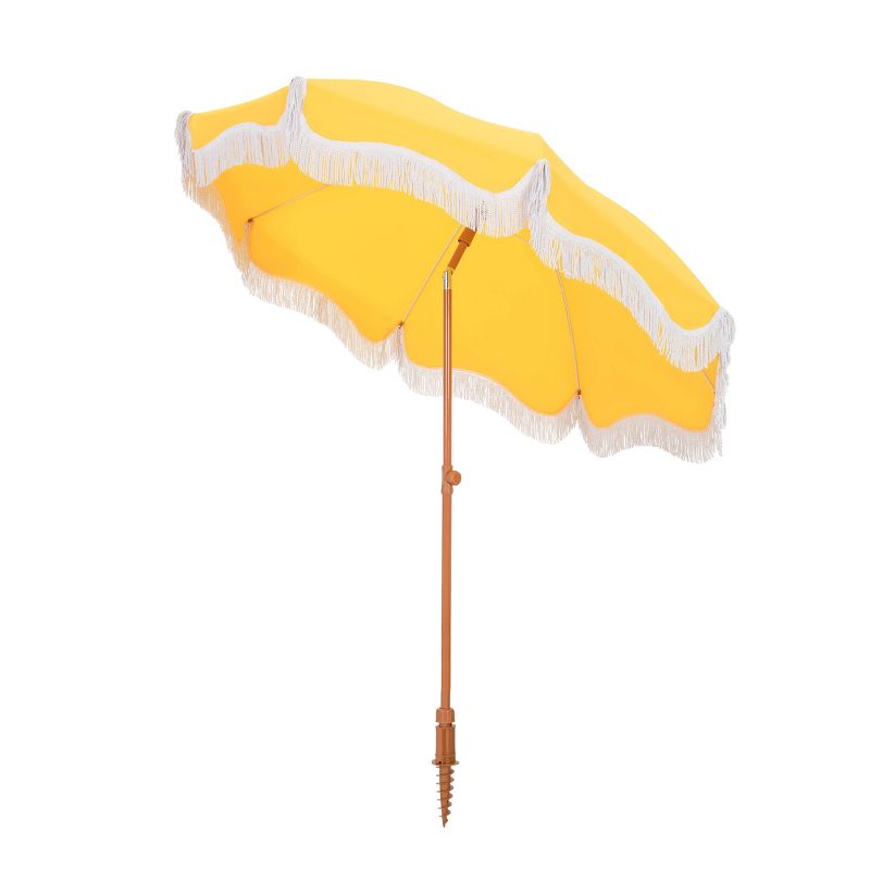 Captiva Designs 7ft Fringed Elegant Valance Crank Tilt Patio Market Umbrella, 4 of 10