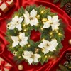 24-Inch Pre-Lit Christmas Wreath with Warm White LED Lights, Frosted Pine Cones, Indoor Outdoor Holiday Door Decor - 3 of 4