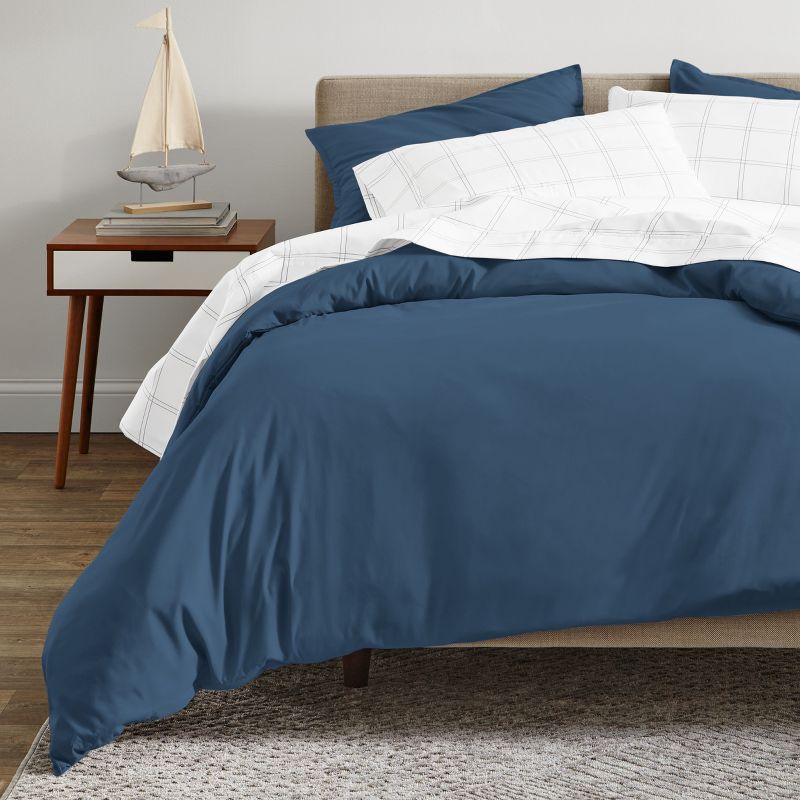 400 Thread Count Organic Cotton Sateen Duvet Cover and Sham Set by Bare Home, 1 of 6