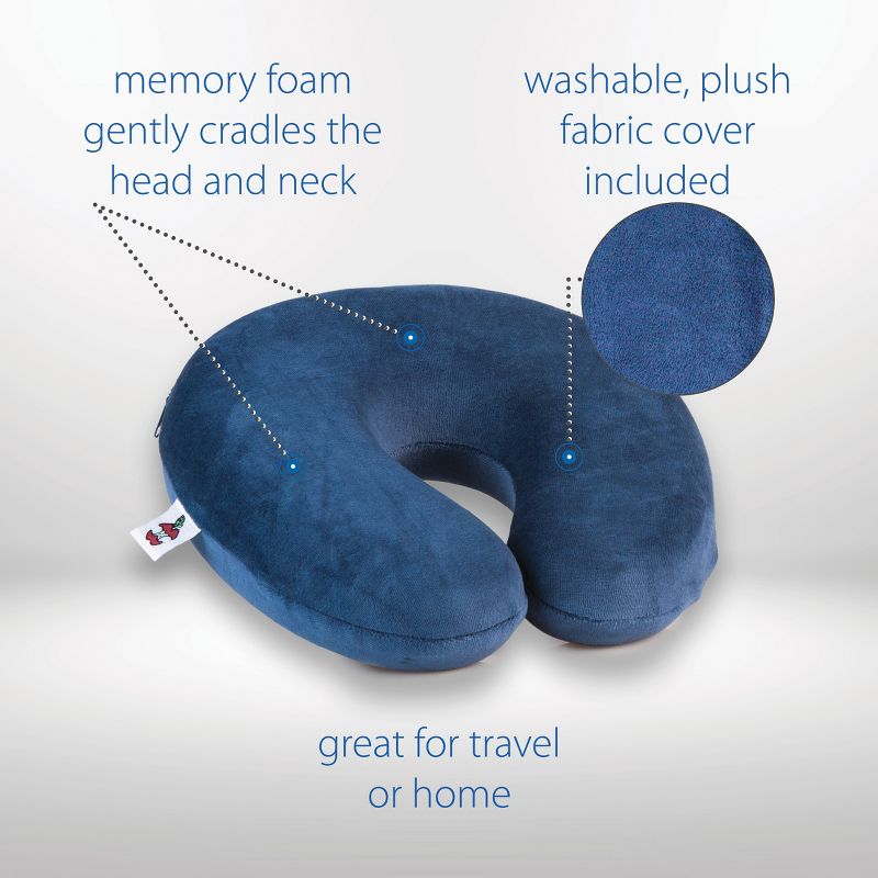 Core Products Travel Pillow, Memory Foam Neck Support, Plush Cover, 3 of 5
