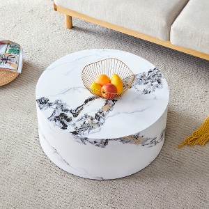 Lyngins Cylindrical Coffee Table, Multi-Functional Sofa Side Table with Fashionable Patterns, Versatile Living Room Table, Accent Table - 1 of 4