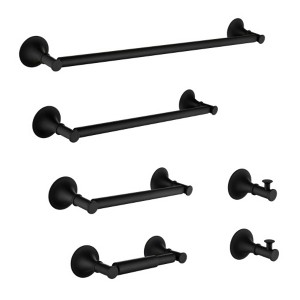 Wall-Mounted 6-Piece Brass Towel Bar Set for Bathroom - 1 of 4