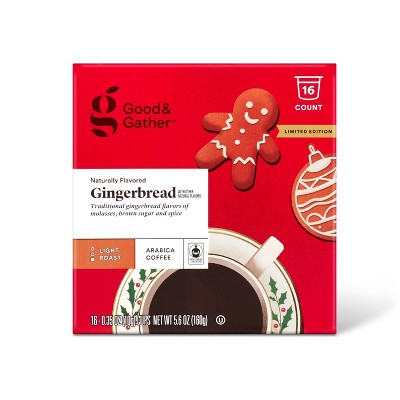 Naturally Flavored Gingerbread Light Roast Coffee - 16ct Single Serve Pods - Good & Gather™