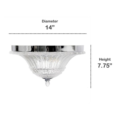 Elegant Blossom Chrome Glass 2-Light Flush Mount Ceiling Fixture