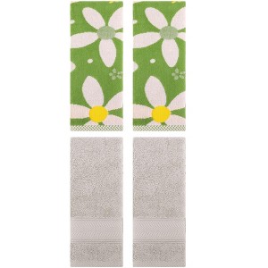 REGALWOVEN 4 Pcs Bathroom Decorative Cotton Soft Absorbent Sold Striped Hand Towel - 1 of 4