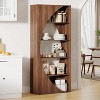 Hommoo 5-Tier Freestanding Farmhouse Bookshelf Walnut - 4 of 4