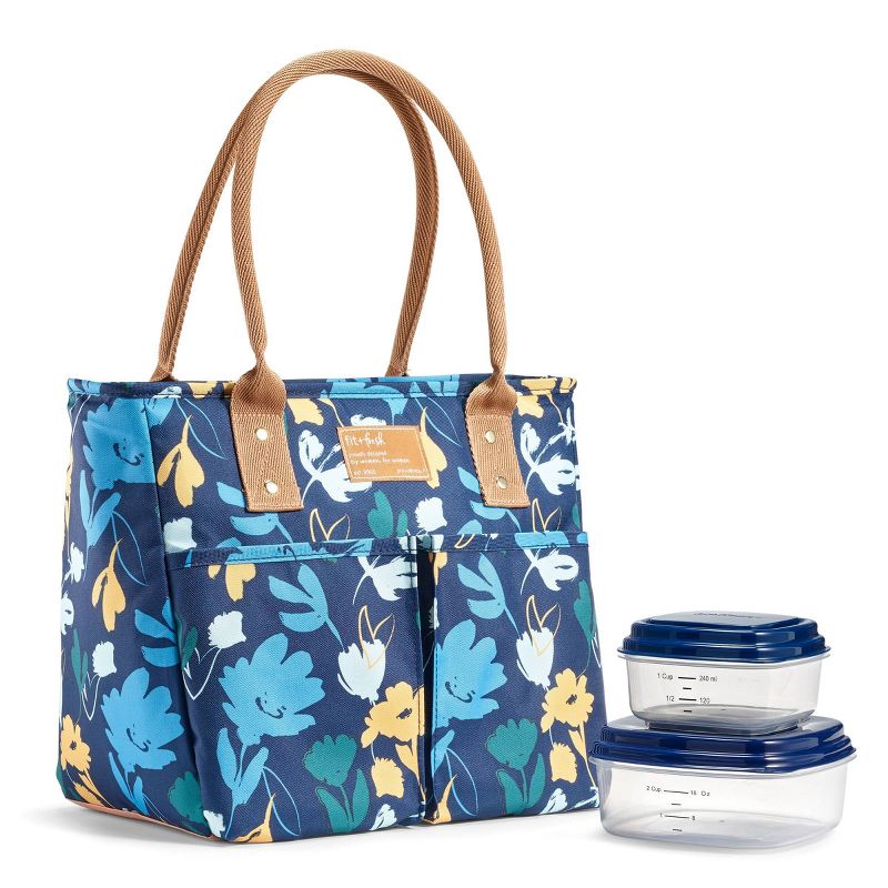 Fit &#38; Fresh Summerton Lunch Tote with Salad Container - Blue, 1 of 13