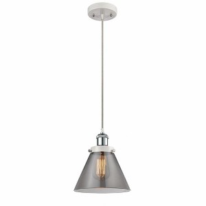 Cone - 1 Light Cord Hung Mini Pendant In Industrial Style-10 Inches Tall and 8 Inches Wide - 1 of 1