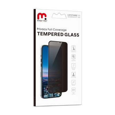 MyBat Pro Privacy Full Coverage Tempered Glass Screen Protector Compatible With Apple iPhone 12 Pro Max (6.7) - Black