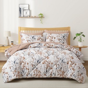 Peace Nest 7pc Floral Printed Reversible Comforter & Sheets Set - 1 of 4