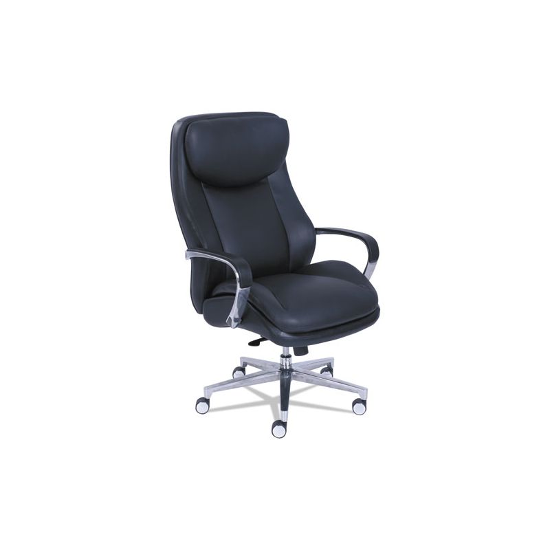 La-Z-Boy Commercial 2000 Big/Tall Executive Chair, Supports Up to 400 lb, 20.5" to 23.5" Seat Height, Black Seat/Back, Silver Base, 1 of 8