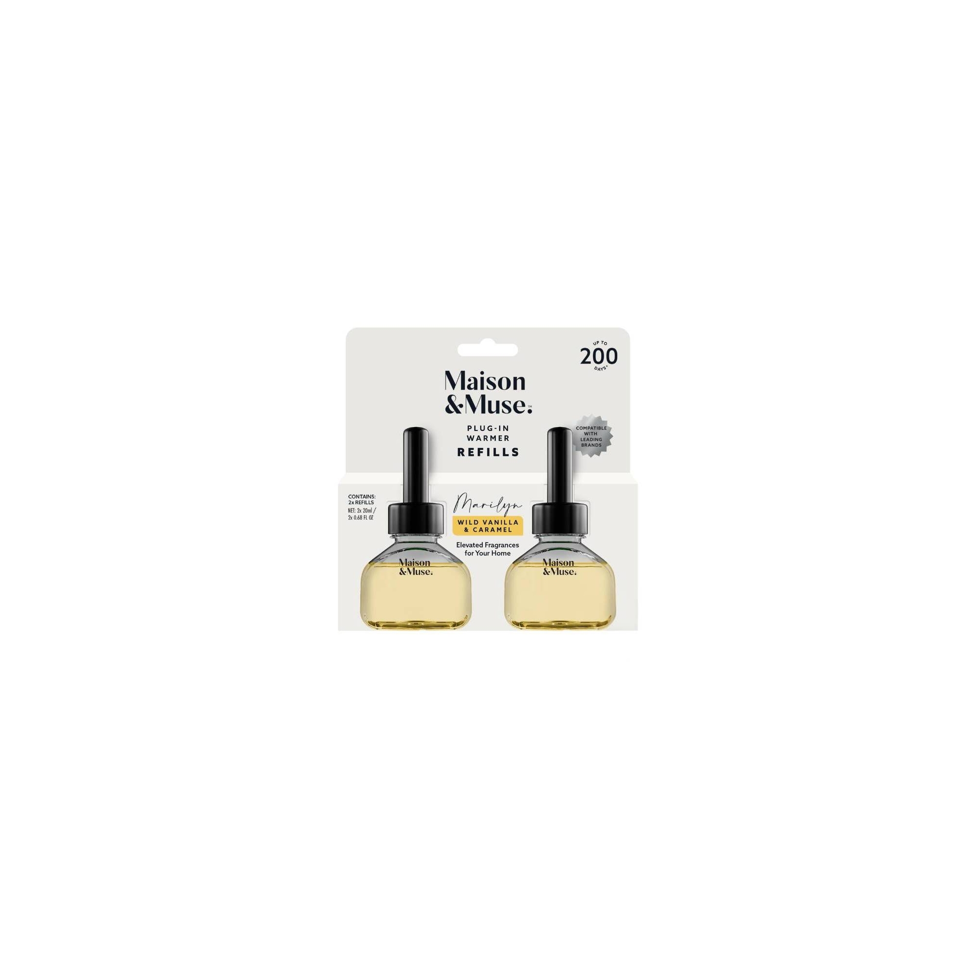 Maison&Muse Plug-In Wall Aromatherapy Diffuser Refills - Wild Vanilla & Caramel Marilyn - 2pk