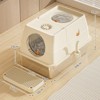 GustoWave Stainless Steel Cat Litter Box, Detachable PP Enclosure Litter Box with Lid, Extra Large Metal Enclosed Cat Litter Tray - 2 of 4