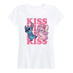 Women's - Lilo and Stitch - Kiss Short Sleeve Graphic T-Shirt - 1 of 4
