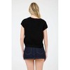 Women's 3d Crochet Floral Short Sleeve Sweater Top - Blu Pepper - 2 of 4