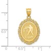 Black Bow Jewelry 14k Yellow Gold Filigree Oval Libra the Scale Zodiac Pendant, 20mm - 4 of 4