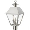 Livex Lighting Wentworth 3 - Light Post Light in  Brushed Nickel - 3 of 4