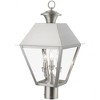 Livex Lighting Wentworth 3 - Light Post Light in  Brushed Nickel - image 3 of 4