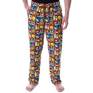 Looney Tunes Men's Character Grid Allover Print Sleep Lounge Pajama Pants Multicolored - 1 of 4