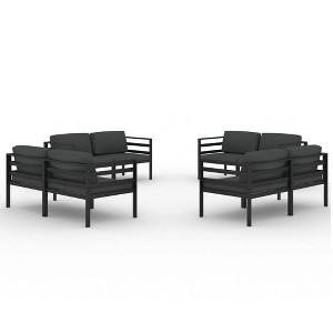 vidaXL Patio Lounge Set Outdoor Sectional Sofa Set Table Aluminum Anthracite - 1 of 4
